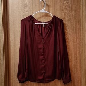 Elegant Burgundy Women's Top